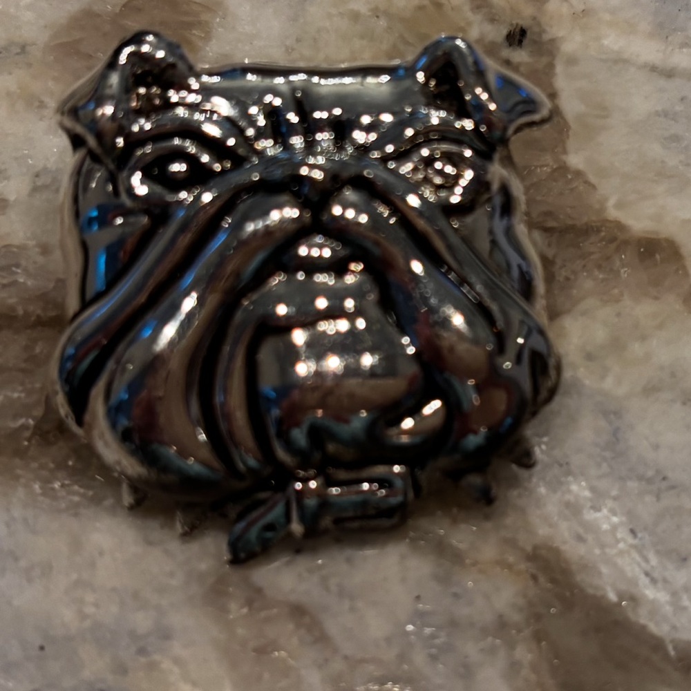 Silver Bulldog Brooch